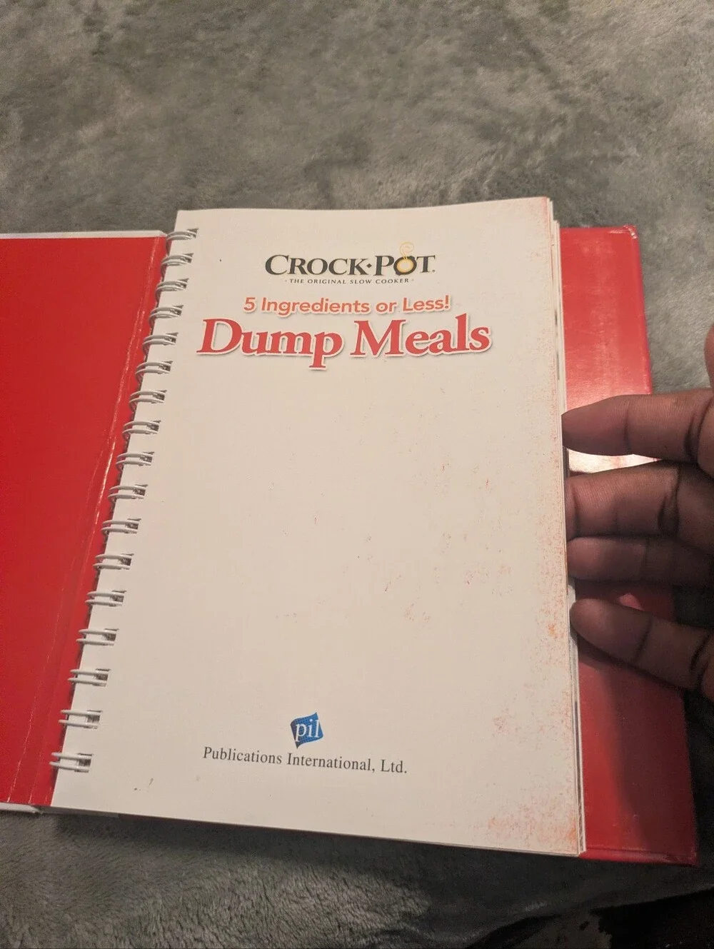 Crock-Pot 5 Ingredients or Less Dump Meals Cookbook Hardcover Spiral Bound 100+